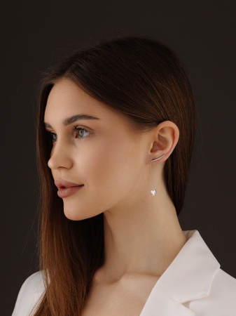 Серьги из серебра с фианитами 2340204903л-4-9 от KRASNOE, металл Серебро, вставка Фианит