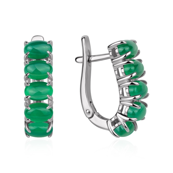 Серьги из серебра с агатами
