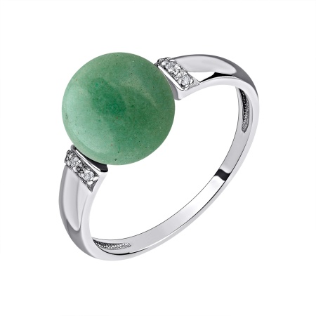 Кольцо из серебра с авантюрином со скидкой