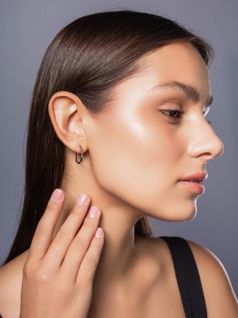 Серьги из серебра без вставок 2340401893 от KRASNOE, металл Серебро, вставка Без вставок