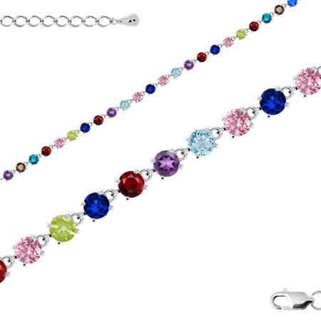 Купить браслет из серебра с ситаллами и фианитами Купить браслет из серебра с ситаллами и фианитами