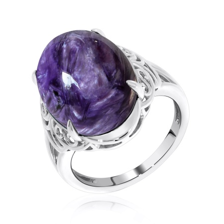 Купить кольцо из серебра с чароитом в интернет-магазине KRASNOE