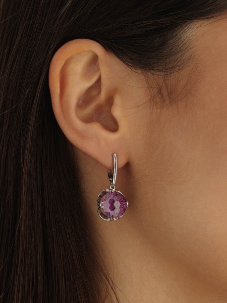 Серьги из серебра с фианитами