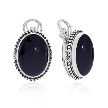 Серьги из серебра с агатом