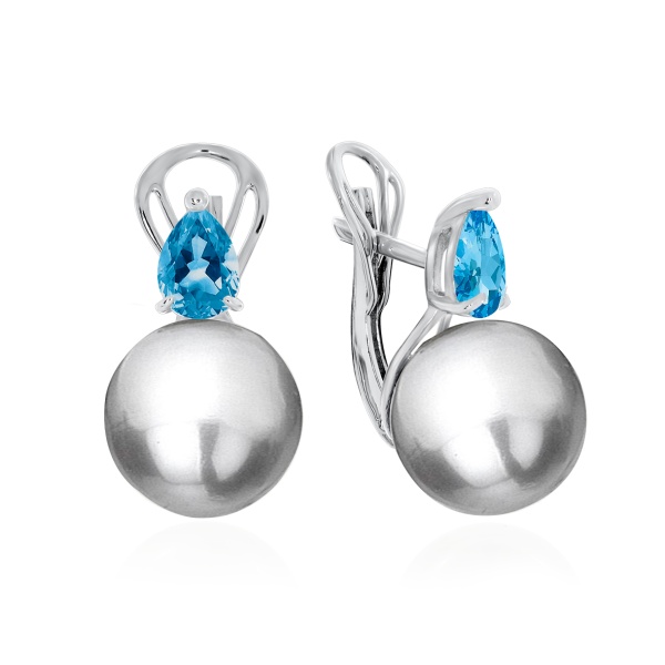 Серьги из серебра с жемчугом со скидкой
