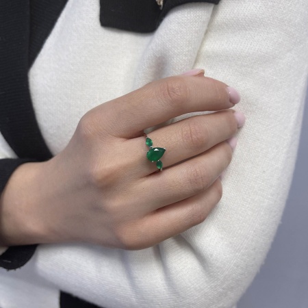 Купить кольцо из серебра с агатами в интернет-магазине KRASNOE