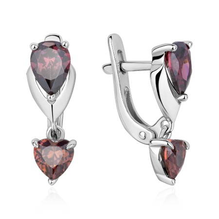 Серьги из серебра с фианитом