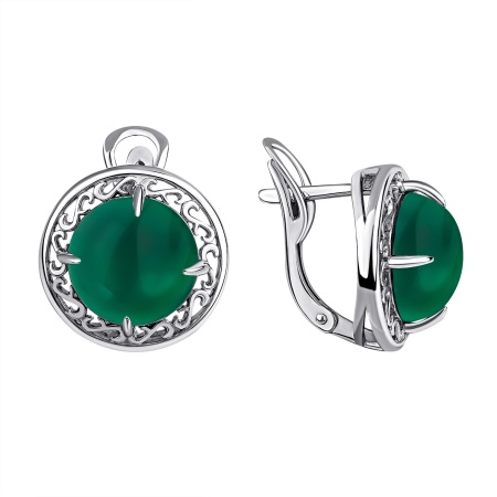Серьги из серебра с агатом