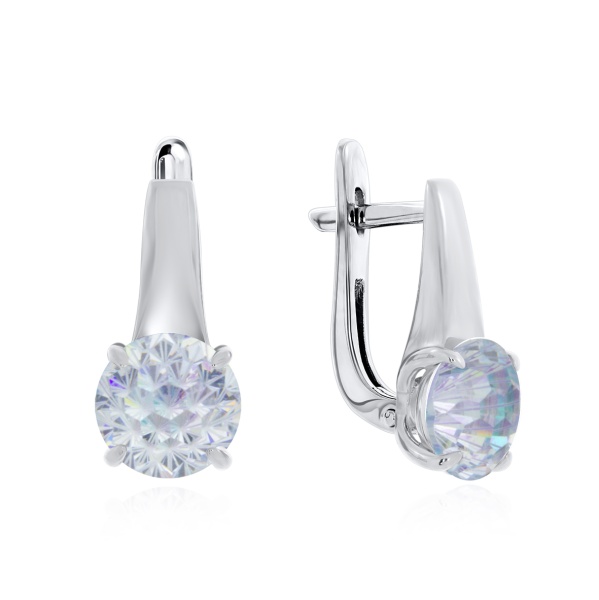 Серьги из серебра с фианитами в ювелирном интернет-магазине