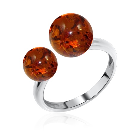 Купить кольцо из серебра с янтарём в интернет-магазине KRASNOE