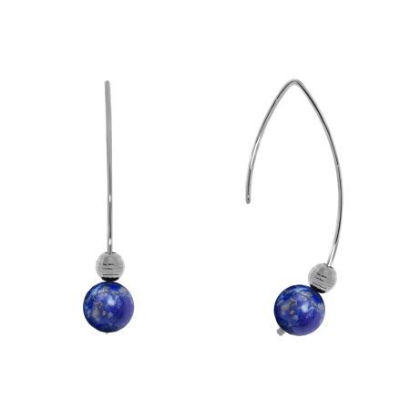 Серьги из серебра с лазуритами со скидкой