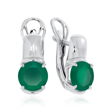 Серьги из серебра с агатами