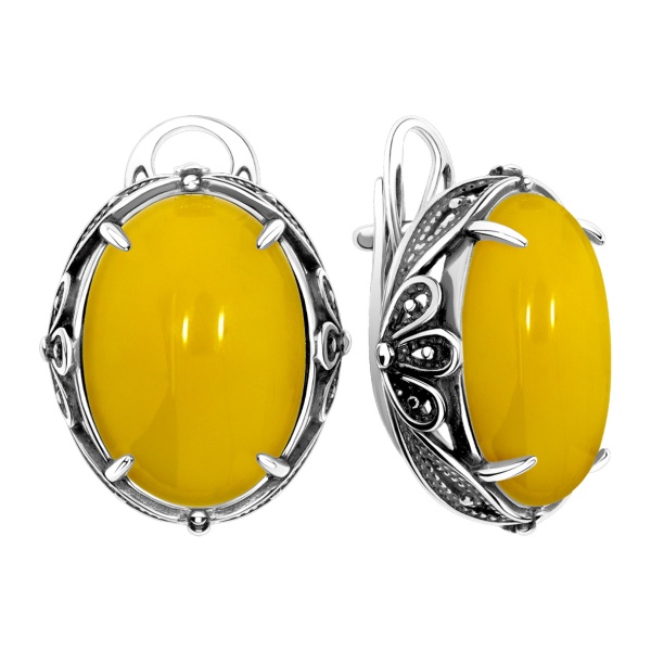Серьги из серебра с агатами