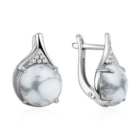 Серьги из серебра с кахолонгом