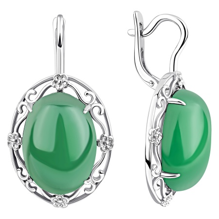 Серьги из серебра с агатом