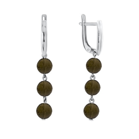 Серьги из серебра с топазами 2340100309 от KRASNOE, металл Серебро, вставка Раухтопаз