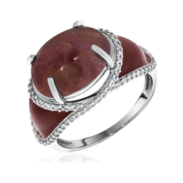 Кольцо из серебра с родонитом со скидкой