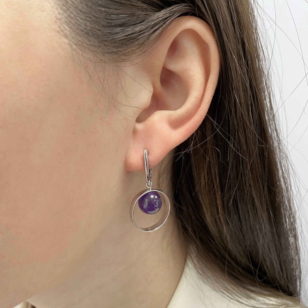 Серьги из серебра с аметист