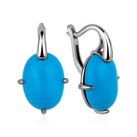 Серьги из серебра с бирюзой 2340Б26487 от KRASNOE, металл Серебро, вставка 
