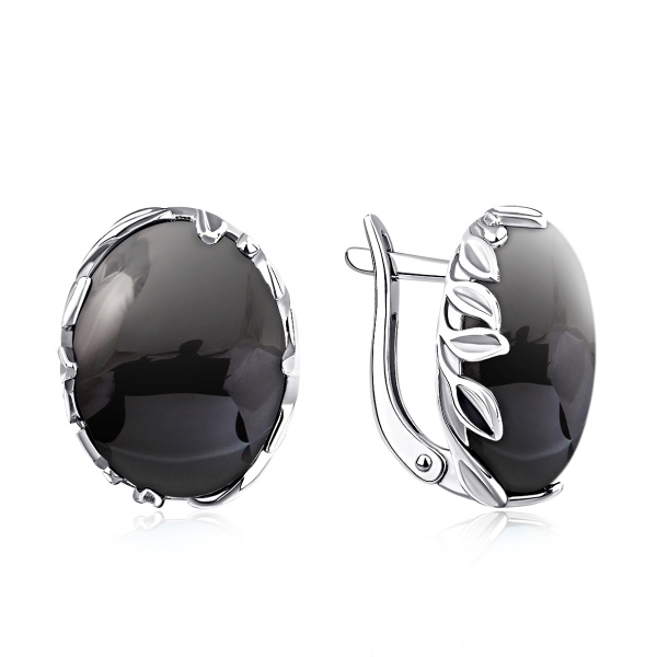 Серьги из серебра с агатом SONYX имитация 2340395039-20-1 от KRASNOE, металл Серебро, вставка Агат