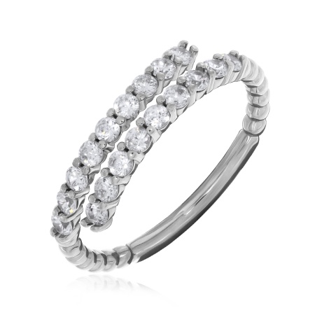 Купить кольцо из серебра с фианитами в интернет-магазине KRASNOE