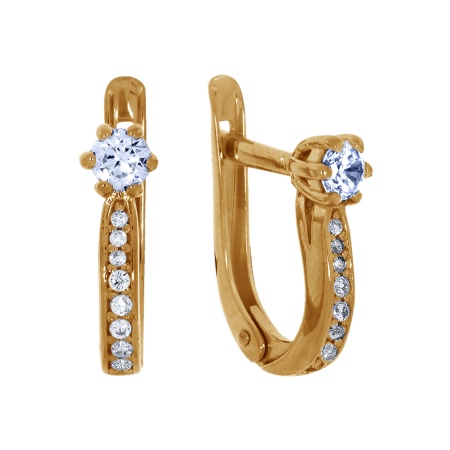 Серьги из серебра с фианитами со скидкой