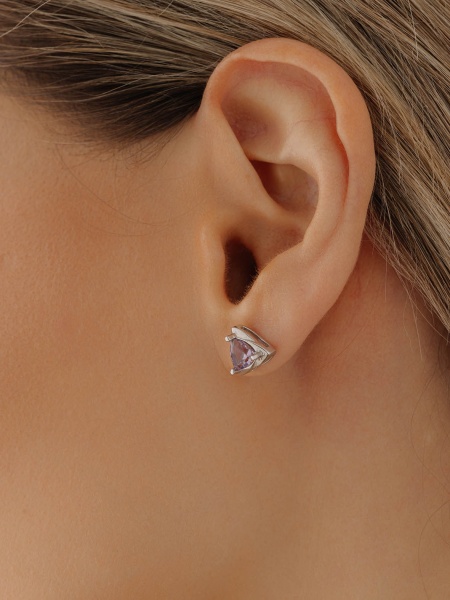 Пусеты из серебра с аметистами в ювелирном интернет-магазине