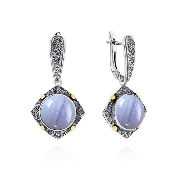 Серьги из серебра с агатами 2317392403-84 от KRASNOE, металл Серебро, вставка Агат