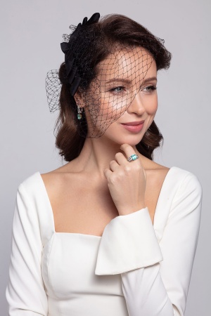 Кольцо из золота с турмалином и бриллиантами