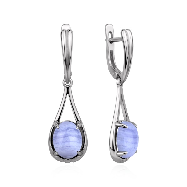Серьги из серебра с агатами
