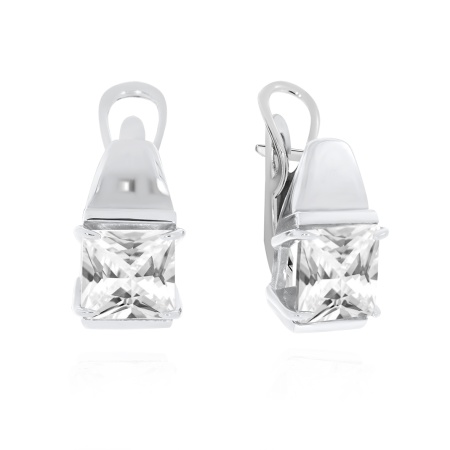 Серьги из серебра с фианитами