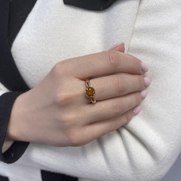 Купить кольцо из серебра с цитрином в интернет-магазине KRASNOE