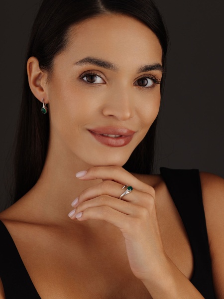 Серьги из серебра с агатами в ювелирном интернет-магазине