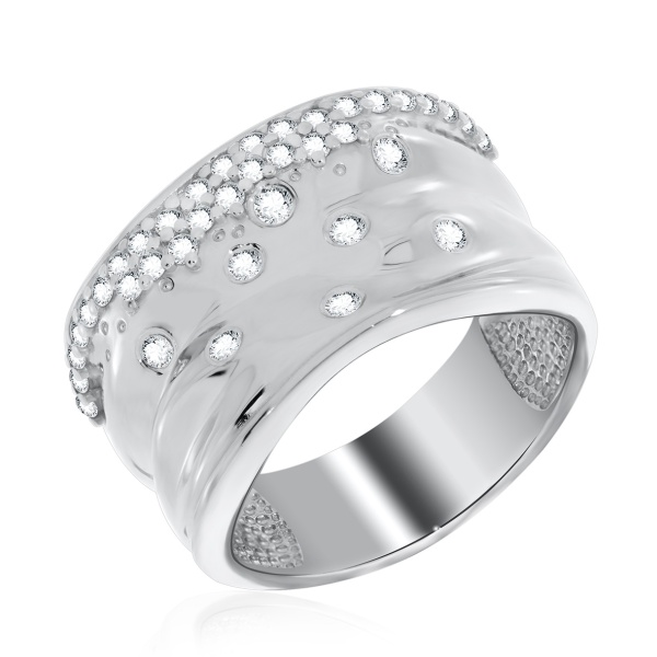 Купить кольцо из серебра с фианитами в интернет-магазине KRASNOE