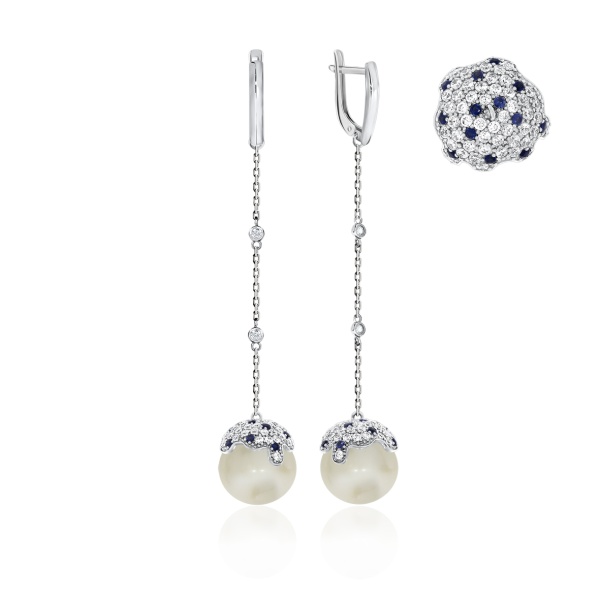 Серьги из серебра с жемчугом со скидкой