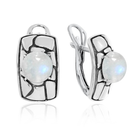 Серьги из серебра с лунным каменем 2310931753 от KRASNOE, металл Серебро, вставка Лунный камень