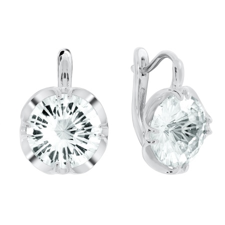 Серьги из серебра с фианитами