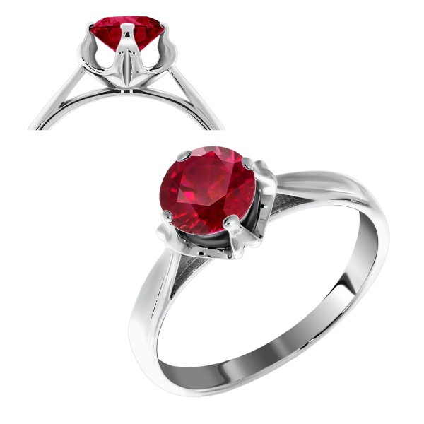 Купить кольцо из серебра с рубином в интернет-магазине KRASNOE