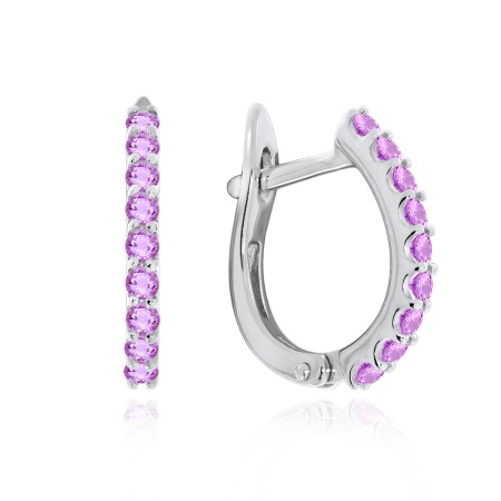 Серьги из серебра с аметист 2340061315-1 от KRASNOE, металл Серебро, вставка Аметист