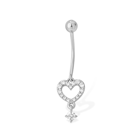 Пирсинг из серебра с фианитом