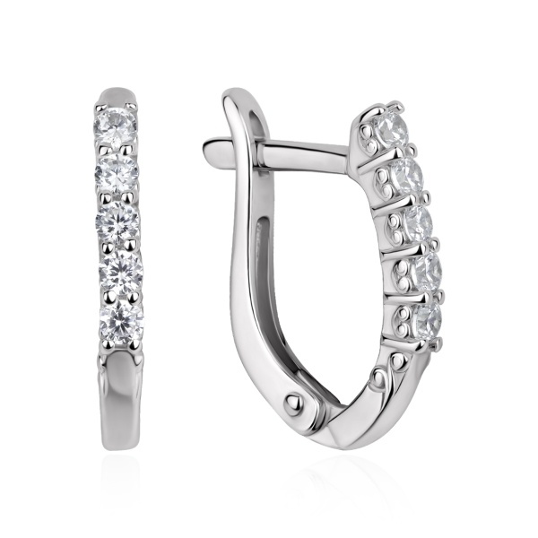 Серьги из серебра с фианитами в ювелирном интернет-магазине