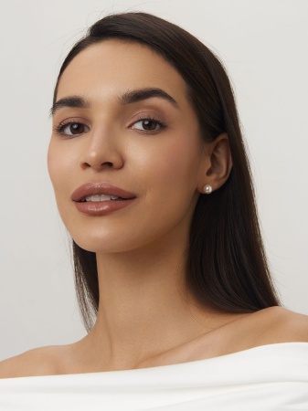 Пусеты из серебра с жемчугом