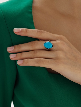 Кольцо из серебра с бирюзой со скидкой
