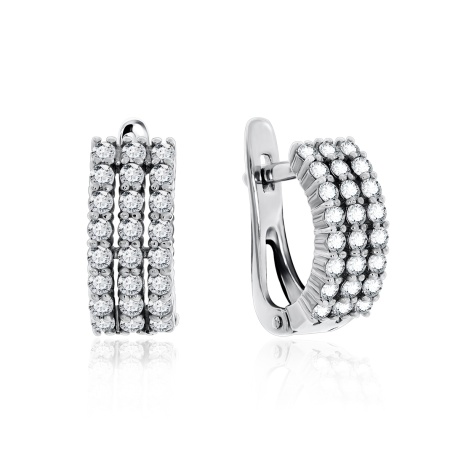 Серьги из серебра с фианитами 2340200175 от KRASNOE, металл Серебро, вставка Фианит