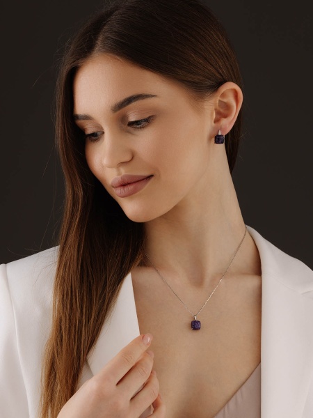 Купить подвеска из серебра с чароитом