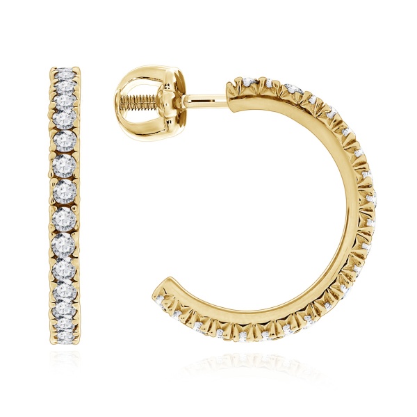 Пусеты из серебра с фианитами со скидкой