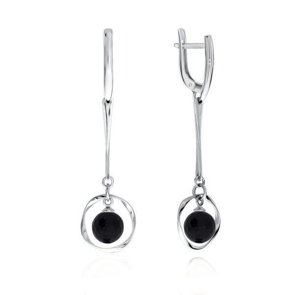 Серьги из серебра с авантюрином 2340360738-1-80 от KRASNOE, металл Серебро, вставка Авантюрин Синт.