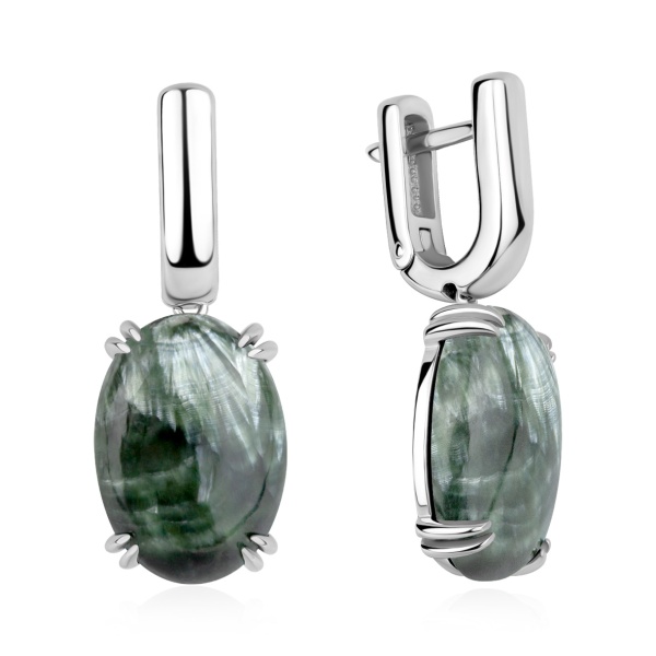 Серьги из серебра с серафинитами