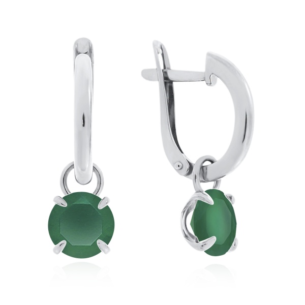 Серьги из серебра с агатами в ювелирном интернет-магазине