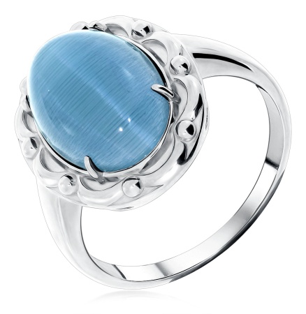 Купить кольцо из серебра с имитацией кошачьего глаза в интернет-магазине KRASNOE